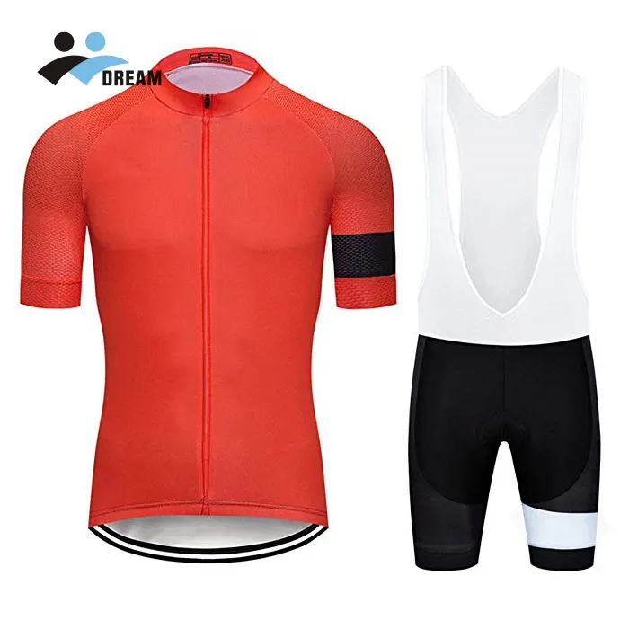 Men Summer Short Sleeve polyester custom quick dry for team Cycling Jersey Set Clothing