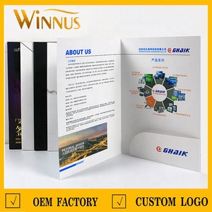 <strong>Custom</strong> logo Full Color Printing Service Recyclable A3 A5 A4 Paper Presentation Leaflet Flyer File Folder With Pocket