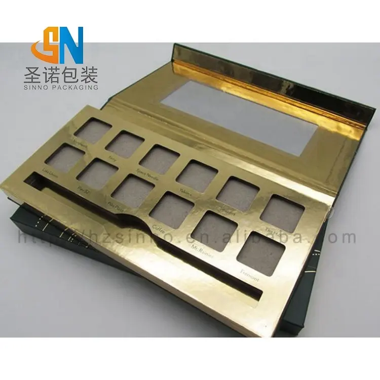 Eyeshadow Makeup Cardboard Palette Box 26mm Empty Eye Shadow Box Cosmetic Paper Box With Mirror