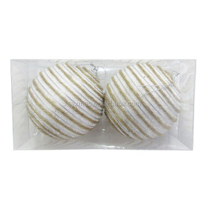 10cm White Snow Foam Christmas Ball decorazione natalizia per interni natale Metal SY Xmas serigrafia 1 colore - Product Image 3