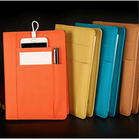 Carnet de notes A5 en cuir PU, banque d'énergie, carnet de notes sans fil, planificateur avec USB
