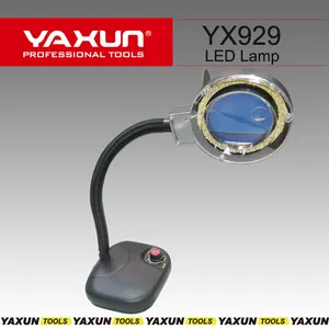 YAXUN YX929 כלים בהירות מתכוונן מנורת שולחן העבודה LED אלקטרוני מגדלת זכוכית מגדלת עם אור