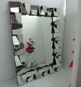 Novo Design Retangular Grande Espelho de Parede de Mosaico Quadro Triangular Sotaque Espelho Para A Decoração Home Hotel