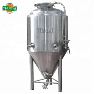 Fermentadores cónicos de cerveza sin aislamiento de pared simple de acero inoxidable 2BBL