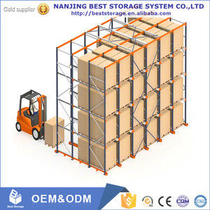 Système d'étagères de stockage d'entrepôt ISO9001 CE FIFO FILO, système de rayonnage à pénétration pour palettes, revêtement en poudre époxy, résistant à la corrosion - Product Image 3