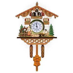 Horloge de cucckoo allemande de 16 cm, luminaire authentique avec mouvement, fait de la forêt noire