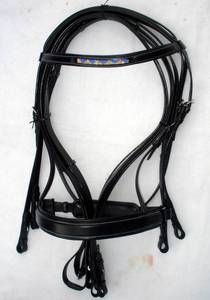 Noseband เข็มขัดหนังแท้สไตล์สวีเดน,ดีไซน์เนอร์หนังแท้คุณภาพสูงทันสมัยพร้อมสายรัดคิ้วและม้า Reins - Product Image 2