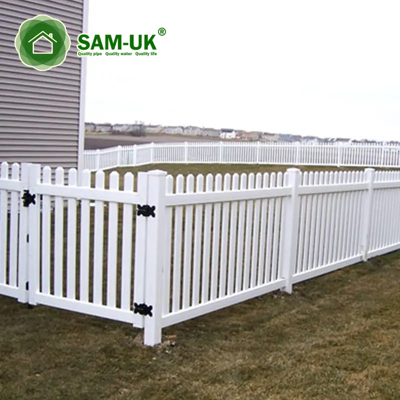 Sam UK hot sale easy to assemble UV resistant Elegant Garden close Closed Top mesh White Plastic PVC Vinyl Privacy Fence