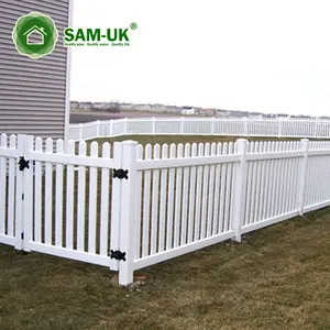 Sam UK hot sale easy to assemble UV resistant Elegant Garden close Closed Top mesh White Plastic PVC Vinyl Privacy Fence