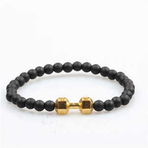 2017 Personnalisé de haute qualité haltère bracelet agate bracelet en pierre hommes - Product Image 5