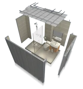 SALLY Pod Kamar Mandi Prefabrikasi, Pod Kamar Mandi Modular Semua Dalam Satu untuk Ruang Pancuran - Product Image 1