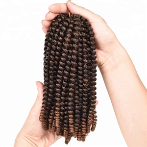 Vente en gros 8 "Bomb Spring Twist Crochet Tresses Synthétique Crochet Extension de cheveux pour les femmes noires - Product Image 5