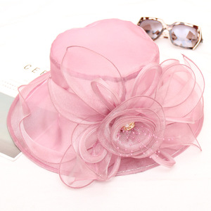 Nouvel arrivage Kentucky Derby Wide Brim <span class=keywords><strong>Church</strong></span> <span class=keywords><strong>Sinamay</strong></span> <span class=keywords><strong>Hats</strong></span> Plain Top Hat Adultes Outdoor Daily Use Character Organza Decoration - Product Image 4