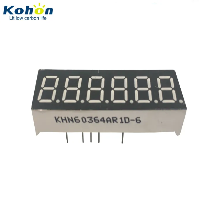Various size and color 6 digit common anode 7 segment LED digital display