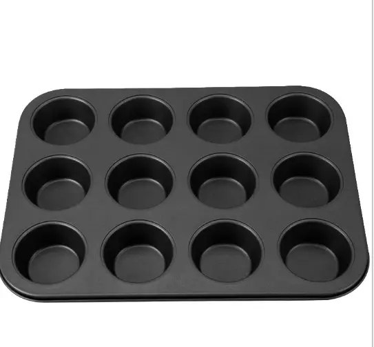 Sartén antiadherente de acero al carbono para hornear muffins, 12 tazas, gran oferta, 2019