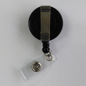Porte-badge rétractable de forme ronde en plastique de couleur noire ou personnalisée <span class=keywords><strong>Yoyo</strong></span> ID Reel Clip - Product Image 5