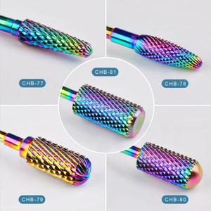 Fraises en carbure de tungstène arc-en-ciel revêtement nano foret rond clous 3/32 "mèches pour manucure outil de <span class=keywords><strong>moulins</strong></span> à <span class=keywords><strong>ongles</strong></span> professionnel SAD06 - Product Image 3
