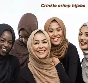 RM043 Camel Premium Scarf New Shades Soft Cotton Viscose Hijab Large Size Plain Crimp Scarves