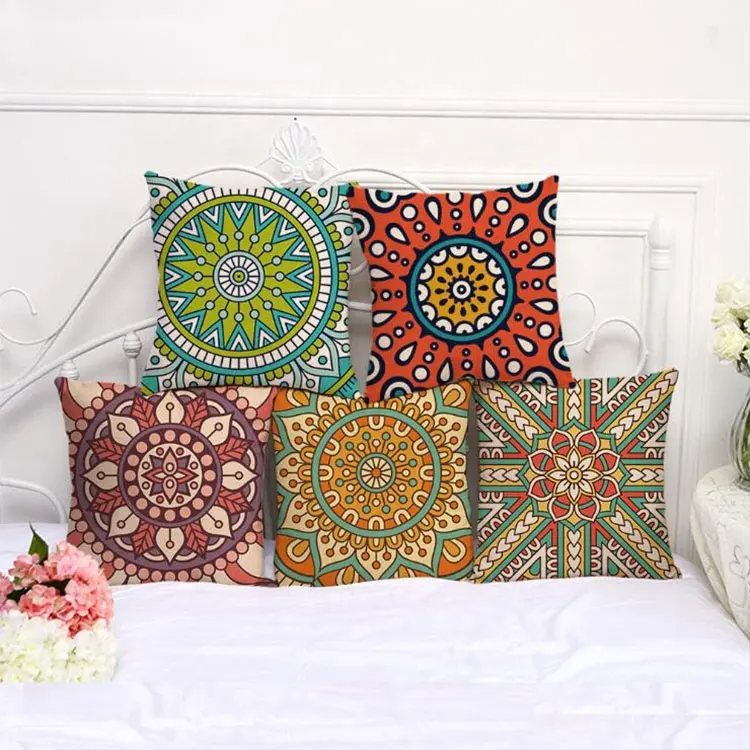 Hot Selling Products Cushion Cover Wholesale Sofa Linen Cotton Bohemia Style Pillow Covers Mixed Decorative Designs