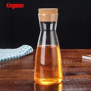 Klar Glas Snack Zucker Tee Lagerung Jar Flasche Runde Form Glas Lebensmittel Lagerung Glas Set Küche Kanister mit Luftdichten Kork deckel