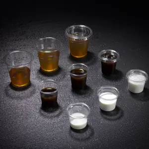 100ml 62mm Tasses de dégustation transparentes jetables pour animaux de compagnie Tasse en plastique Mini tasse de dégustation 3oz - Product Image 1