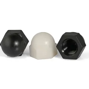 M3-M22 Đen Trắng Nylon Nhựa Hex Cap Dome Nut DIN1587