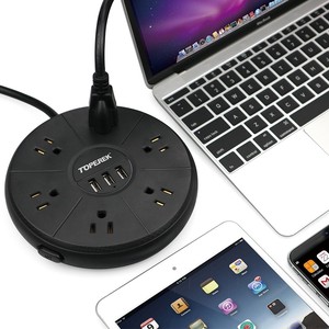 Travel Power Strip With <strong>Surge</strong> <strong>Protector</strong> Portable Charging 3 USB Electrical <strong>Socket</strong> for Home/Office/Business Trip/Hotels - Product Image 1