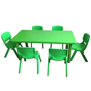 Child care center kindergarten furniture plastic study table and chair set