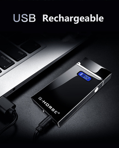 Mode led cigarette alliage de zinc oem briquet personnalisé métal double arc usb briquet rechargeable briquet cadeau boîte paque - Product Image 6