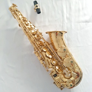 Professional Alto Eb Gold Lacquer Playing <strong>Saxophone</strong> Premium <strong>Instrument</strong> - Product Image 1