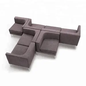High Quality furniture fabric / PU /real leather european modern indoor office modular sectional sofa