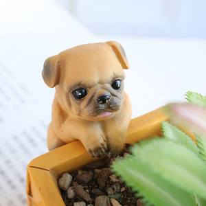 Adornos <span class=keywords><strong>de</strong></span> Macetas con Mini Perros <span class=keywords><strong>de</strong></span> Resina Realistas ROOGO, Decoración Miniatura para Jardín y Hogar - Product Image 5
