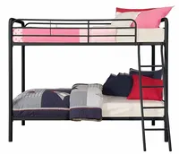 Heavy Duty Double Decker Metal Frame Bunk Beds with Ladder