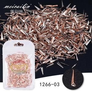 Commercio all'ingrosso 3D metallo triangolo a forma di oro retro piatto Nail Art <span class=keywords><strong>borchie</strong></span> - Product Image 4