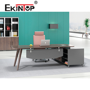 Modern Contemporary Office Furniture Set Large <strong>Rotating</strong> Executive Boss <strong>Desk</strong> Convertible Design - Product Image 6