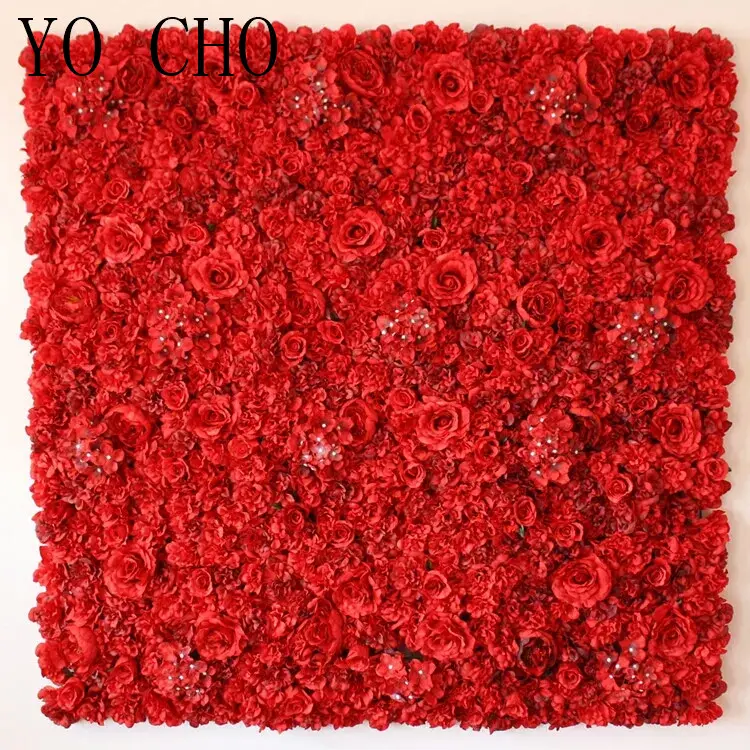 YO CHO Giá Rẻ Giáng Sinh Giai Đoạn Thiết Kế Fake Hydrangea Rose Tường Hoa Mẫu Đơn Trang Trí Lụa Cưới Hoa Nhân Tạo Tường Backdrop