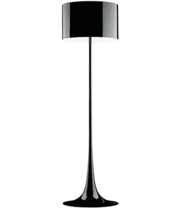 Venda quente moderna casa móveis pintura preta metal led lâmpada de chão
