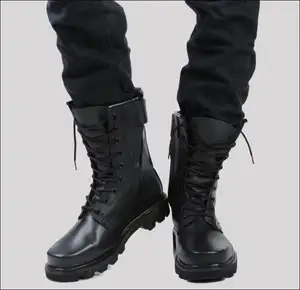 Botas jungla de cuero de ante genuino de grano al aire libre para hombres de alta calidad