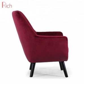 Petite chaise de restaurant, <span class=keywords><strong>fauteuil</strong></span>, chaise en <span class=keywords><strong>bois</strong></span> d'hôtel, housses d'<span class=keywords><strong>accoudoir</strong></span> en tissu velours rouge vin - Product Image 3
