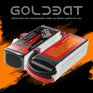 Rechargeable goldbat lipoパックmanafactuer 2S 3S 4S 5S 6S 7.4V 11.1V 14.8V 18.5V 22.2V 35C 2200 2200mahのリポバッテリー