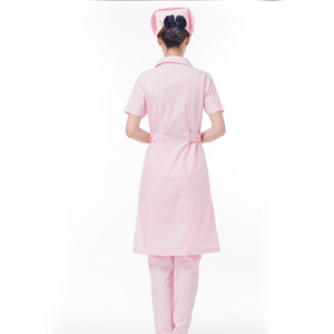 El Personal Médico Enfermera Del Hospital Uniforme Set Vestido Rosa De Cuello chino - Product Image 6