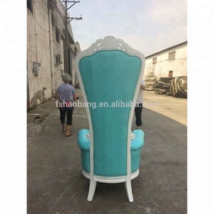 Antique <strong>Silver</strong> Gold Stroke king Queen High Back Wooden Throne <strong>Chair</strong> - Product Image 2