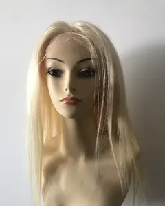Готовый к отправке, натуральные китайские человеческие волосы без хирургии, выровненные с кутикулой, блонд, полностью кружевные черепные парики для белых женщин