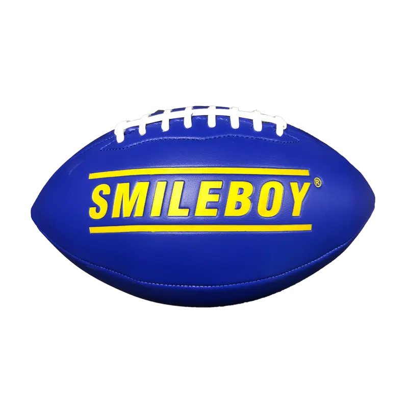 Logotipo personalizado de xiamen, pelota de fútbol americano barata de rugby de cuero pu, tamaño 9