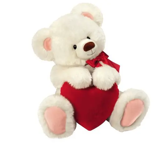 VALENTINE GIFTfree sample plush white teddy bear with red heart