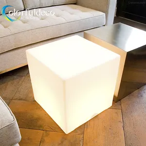 60cm polietilen led mood aydınlatma kahve masa lambası up dış mekan mobilyası küp masa
