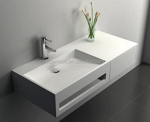 Lavabo <span class=keywords><strong>double</strong></span> cube, lavabo mural, lavabo mural en <span class=keywords><strong>surface</strong></span> solide - Product Image 4