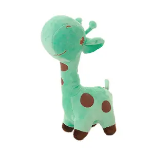 Wholesale Soft Doll Kid Gift Stuffed Animal 18cm Standing Giraffe Plush Toy with 5 Colours Yellow / Blue / Pink / Green / Purple