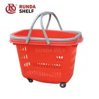Caso RD-HB-09 supermercado usado cestas de compras com rodas