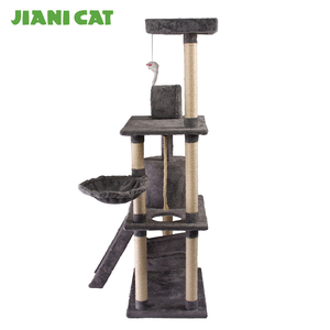 China wholesale best plush wooden toys pet cat scratcher tree - Product Image 2